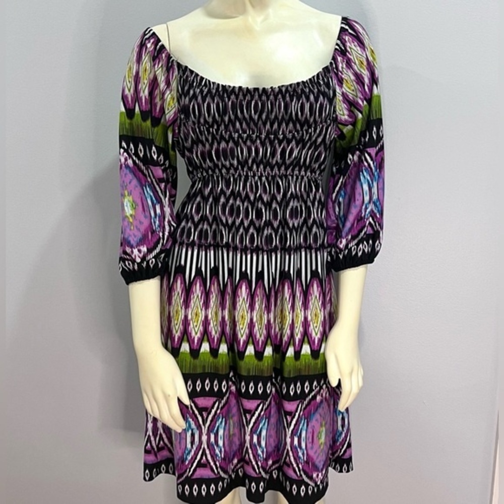Empire waist ikat print dress size large